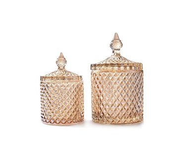 diamond faceted apothecary jars