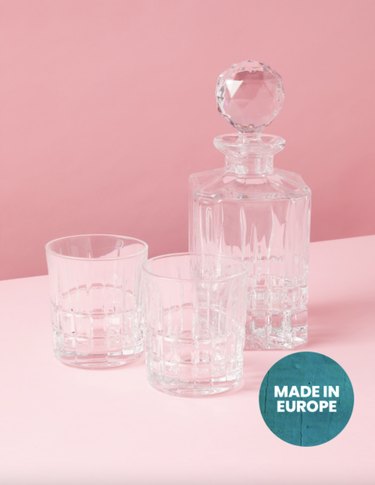 crystal decanter and glasses