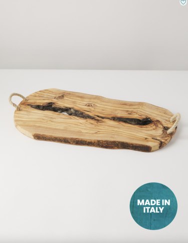 wooden cheese board with handles