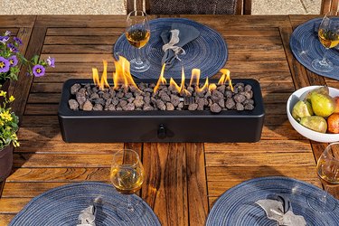 gas firebowl on table