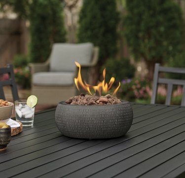 hammered tabletop fire pit