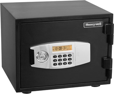 Honeywell 2111 Steel Fireproof Water Resistant Security Safe With Dual Digital Lock and Key Protection, Black