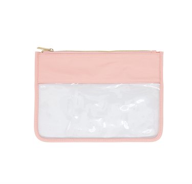 light pink and clear pouch