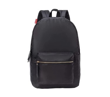 medium sized black backpack