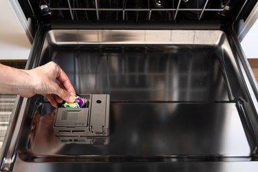 putting dish soap in dishwasher