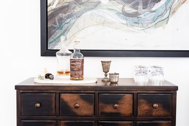 Dining room hutch with barware