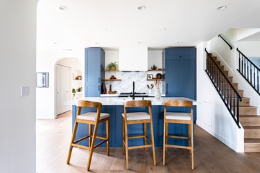 soft blue kitchen