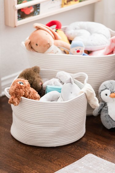 toys in soft woven baskets