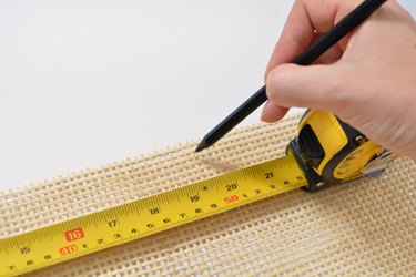 Cane sheet with measuring tape and pencil