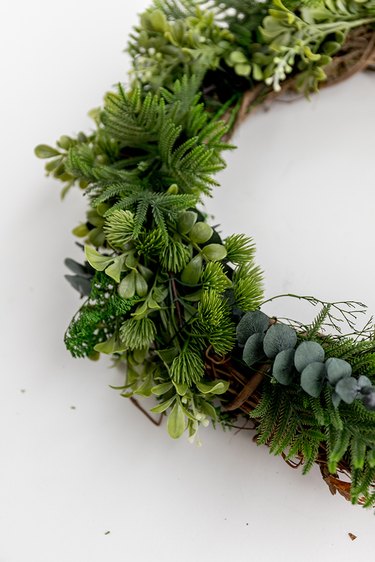 Faux evergreen Christmas wreath