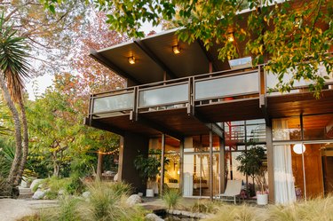 Exterior of large midcentury home