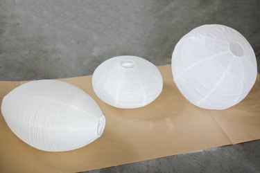 White paper lanterns of different shapes