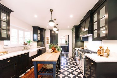 Kitchen black marble kitchen flooring