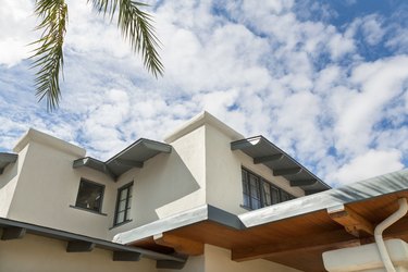 A mid-century white and wood accent house