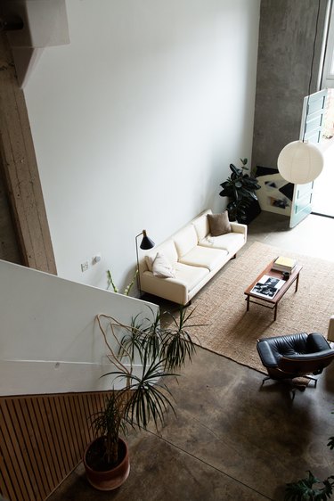 Living room shot from floor above