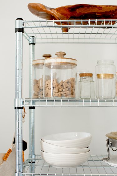 steel shelving unit for kitchen storage