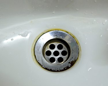 close up photo of old drain water