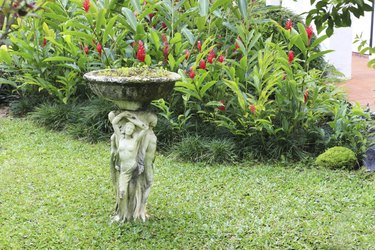 Ornate Birdbath and gardens