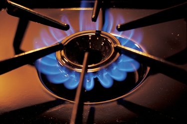 Gas burner on stove