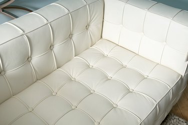 White vinyl sofa