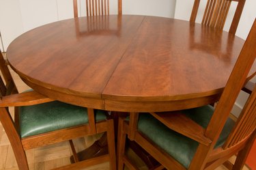 Round dining room table and chairs