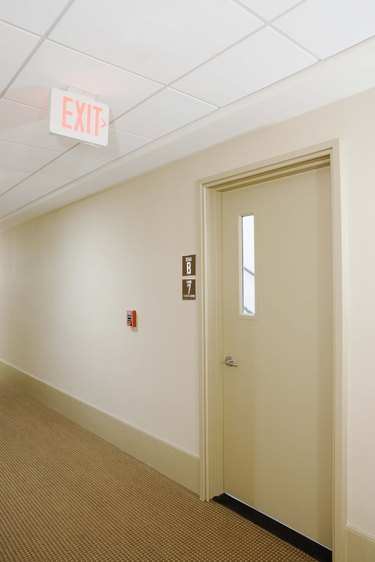 Door with exit sign