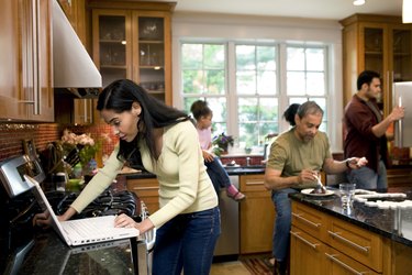 Multigenerational family in kitchen