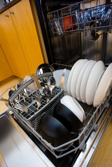 Dishwasher filled with plates