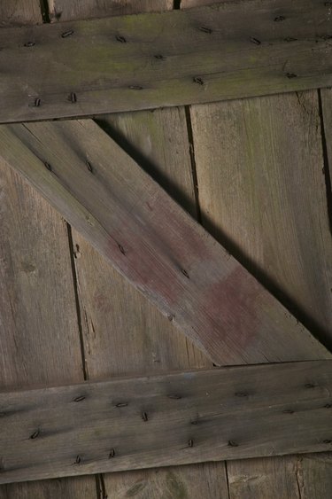 Wooden slat door