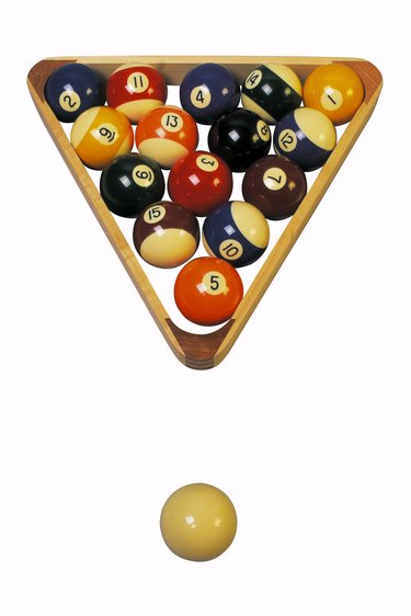 Billiard balls and rack
