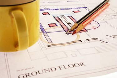 Close up shot of a house plan