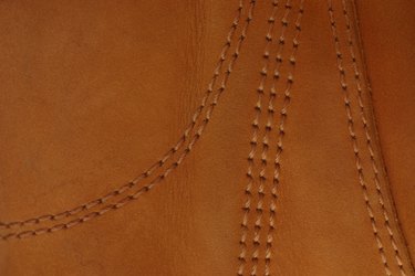 Leather with stitching