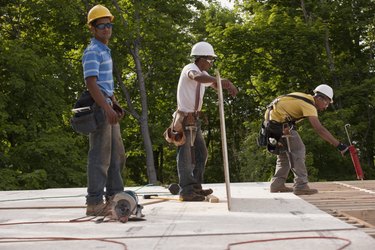Carpenters working at a construction site
