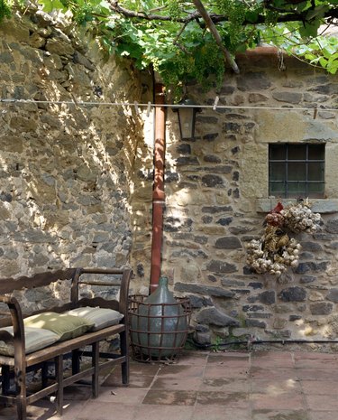 Bench on patio