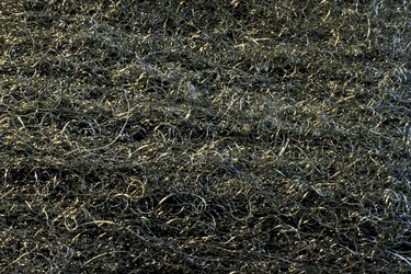 close-up of steel wool