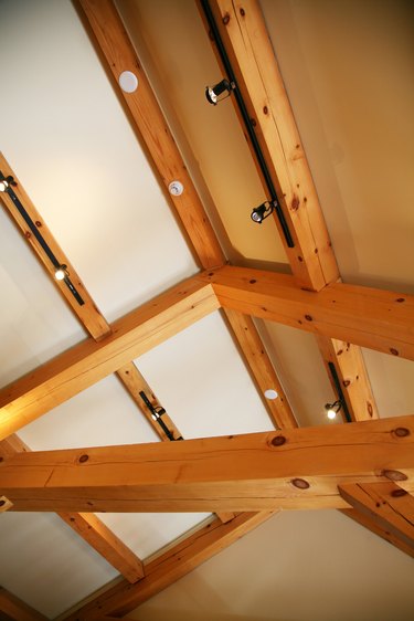 Indoor roof of home under construction