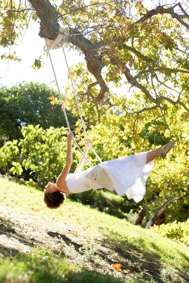 Tree Swings  Tree swing, Wooden tree swing, Rope swing