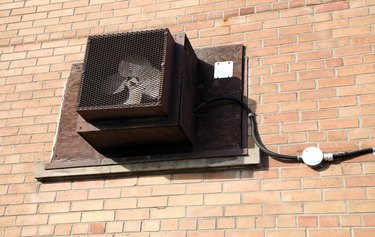 Fan mounted in sealed window of building