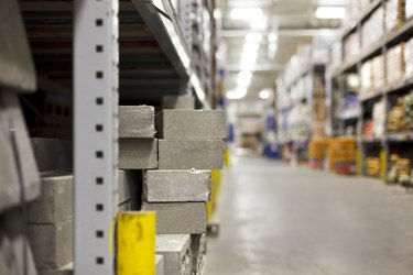 Concrete blocks in the hardware store