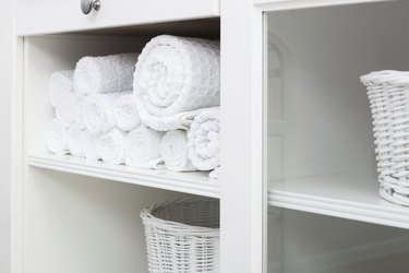 towel on a shelf