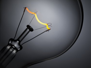 Bulb light over grey