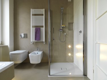 modern bathroom with shower cubicle