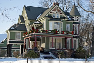 Victorian house at Christmas time