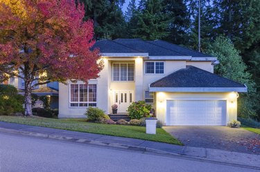 House at dusk.