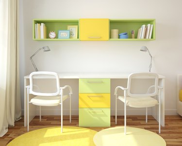 Bookcase above store desk