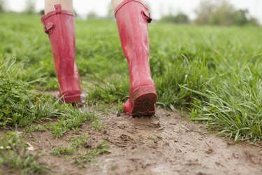 Pink Rains Boots