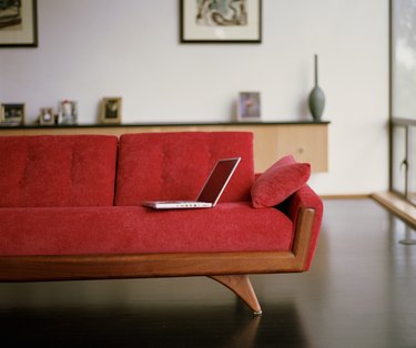 Laptop on sofa