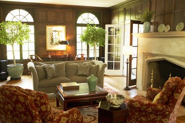 Living room of affluent home