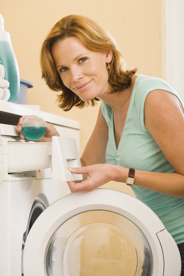 Woman with laundry