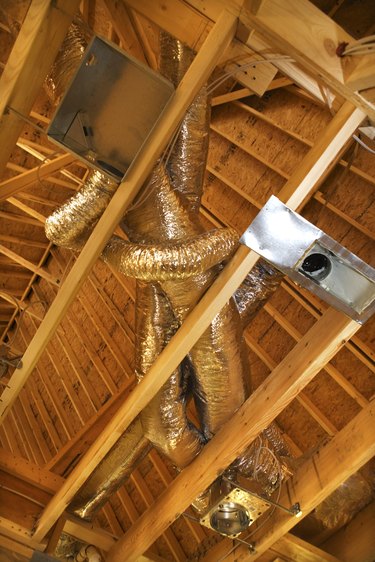 Duct work at construction site